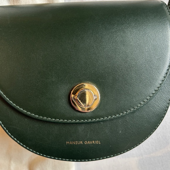 Mansur Gavriel Dark Green Mini Leather Crossbody Bag - Picture 6 of 6